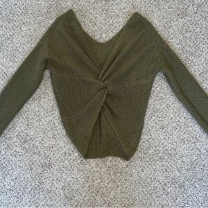 Olive Twist-Knit Women's Sweater